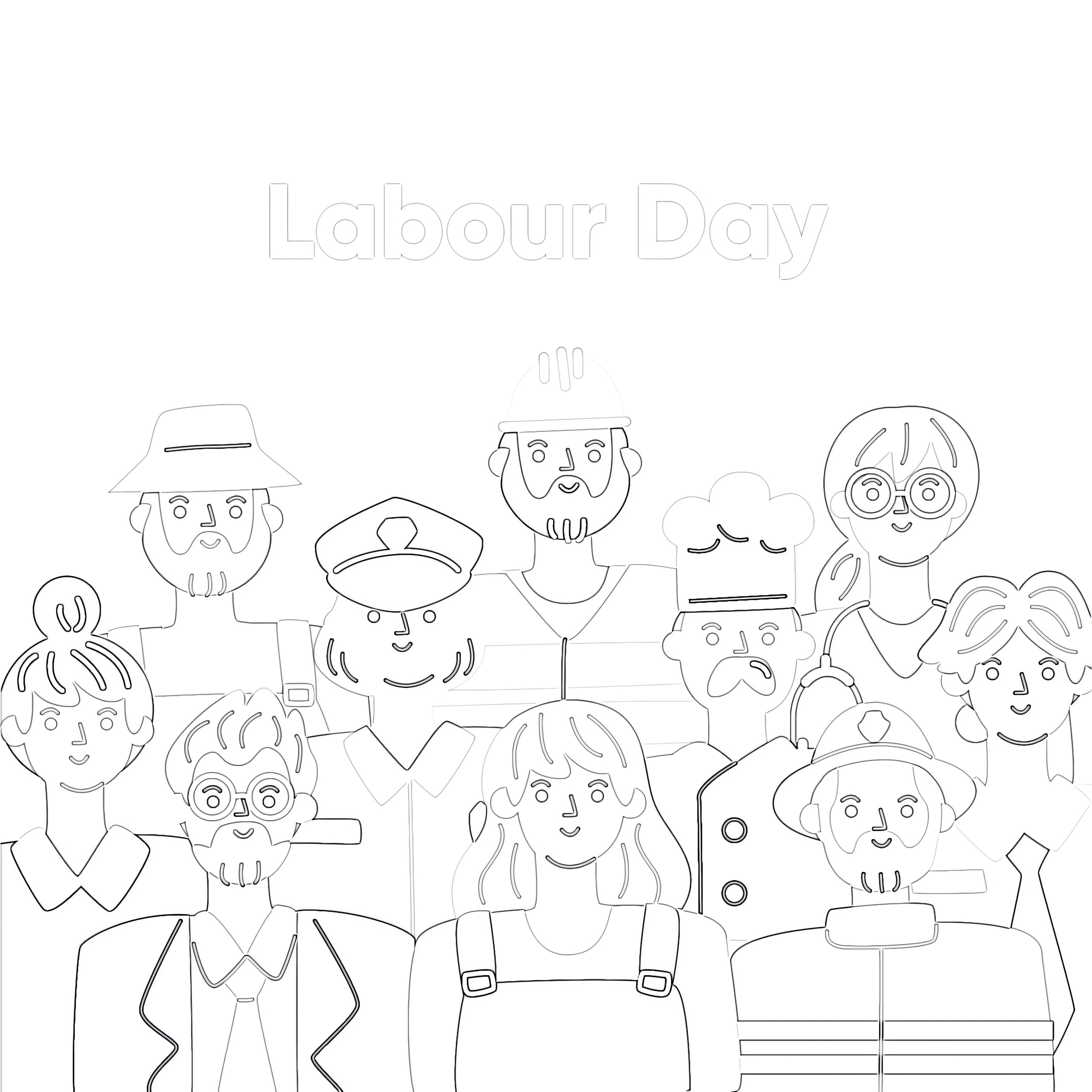 Professions coloring page