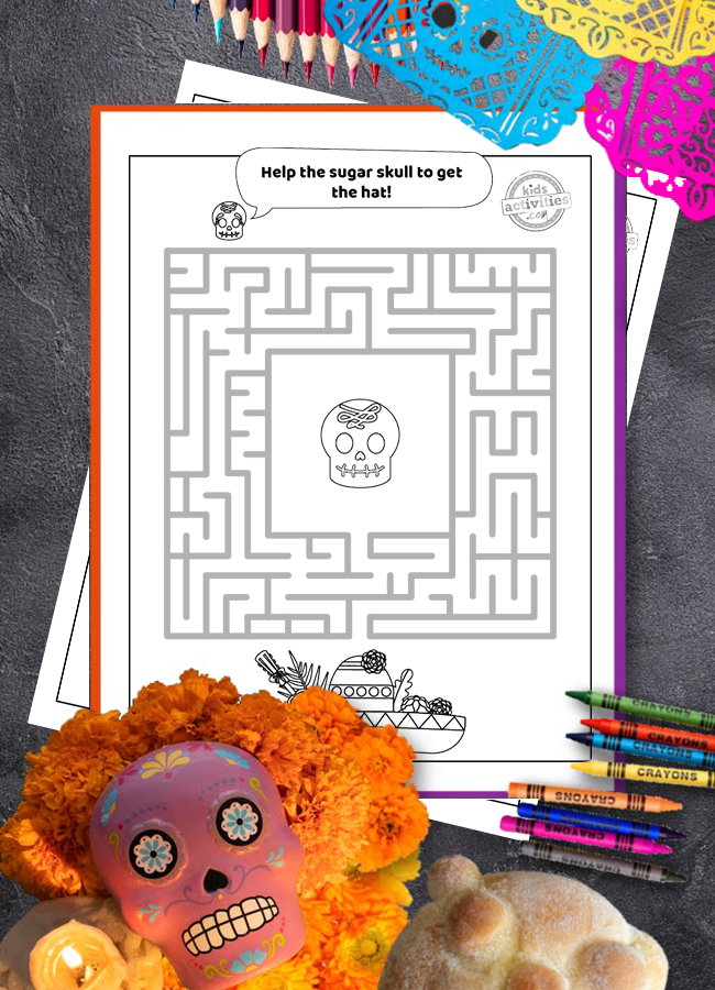 Festive day of the dead printable mazes for kids kids activities blog