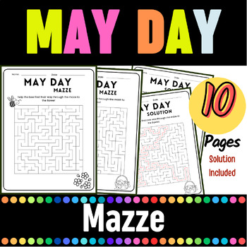 May day celebration maze puzzle mayday activity for kids by storekum