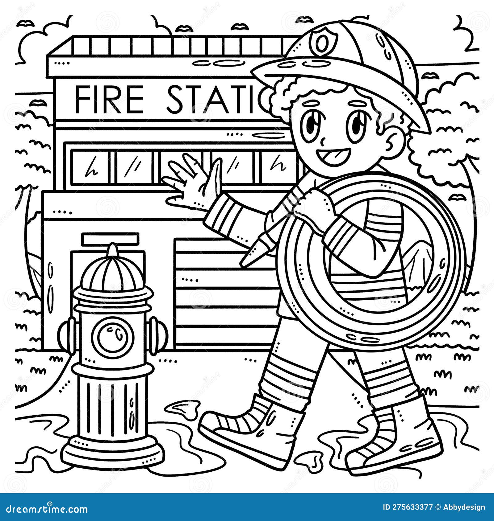 Fireman coloring page stock illustrations â fireman coloring page stock illustrations vectors clipart