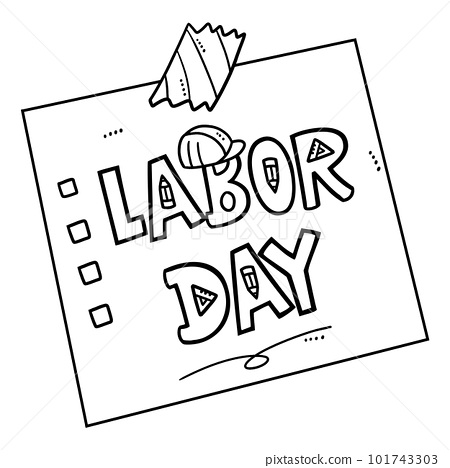 Labor day isolated coloring page for kids