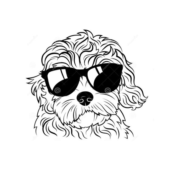 Coloring pages goldendoodle digital downloadable coloring pages