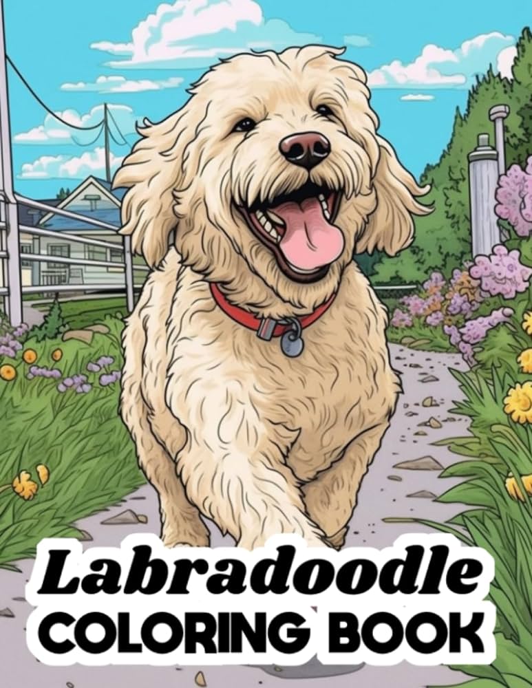 Labradoodle coloring book adult coloring book with stress