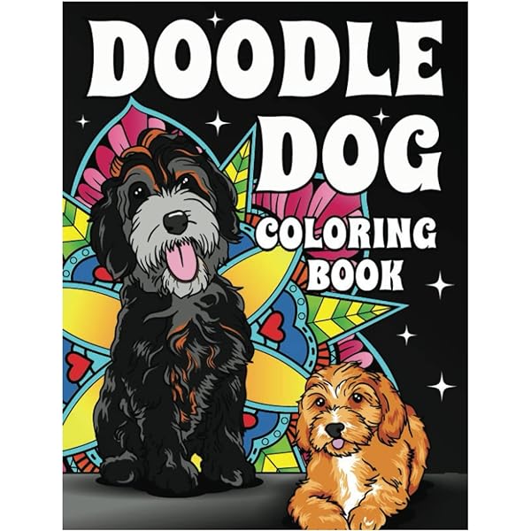 Doodle dog coloring book adorable goldendoodle bernedoodle and labradoodle coloring pages for adults kids full size illustrations roscoe tots publishing books