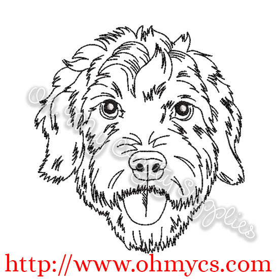 Sketch labradoodle embroidery design â oh my crafty supplies inc