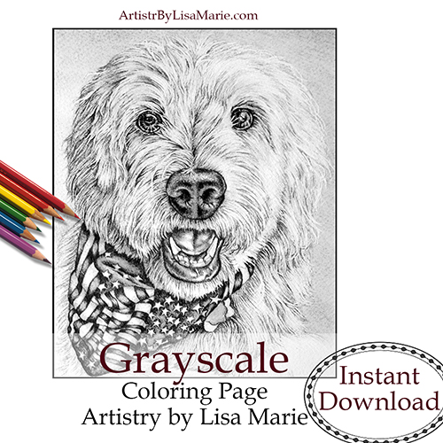 Goldendoodle dog coloring book page â artistry by lisa marie