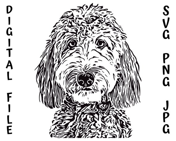 Goldendoodle labradoodle aussiedoodle doodle puppy dog bernedoodle svg png jpg cut files silhouette cricut vector