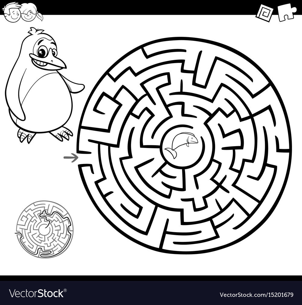 Maze or labyrinth coloring page royalty free vector image