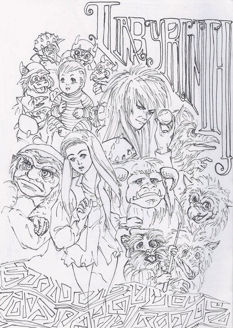 Yet another drawing from years ago labyrinth is by far my favorite movie ever and this a littleâ coloring pages halloween coloring pages disney coloring pages