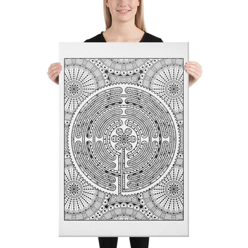 Paint a canvas of a daisy mandala chartres labyrinth