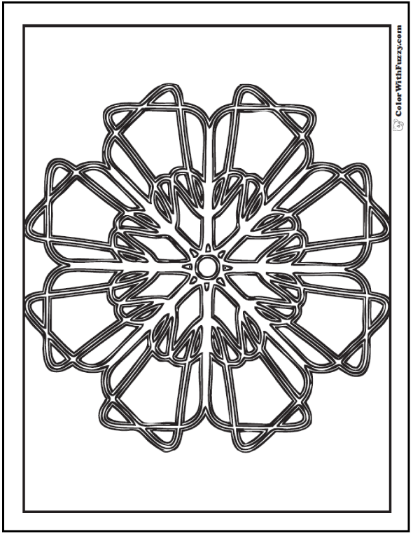 Geometric designs coloring pages pizzelle