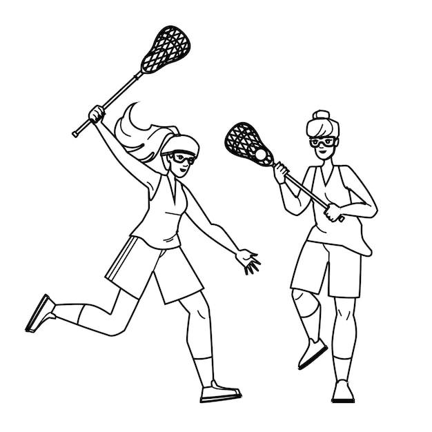 Premium vector lacrosse sport woman vector