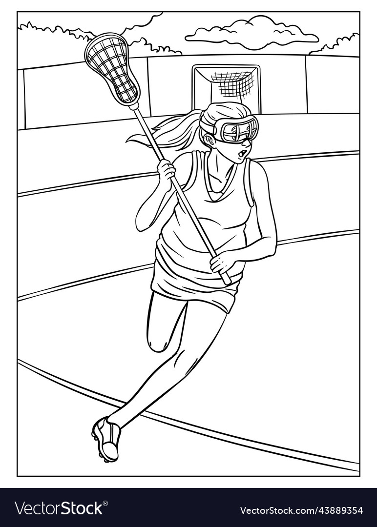 Lacrosse coloring page for kids royalty free vector image