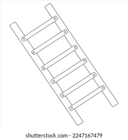 Cartoon ladder coloring book pagevector illustration stock vector royalty free