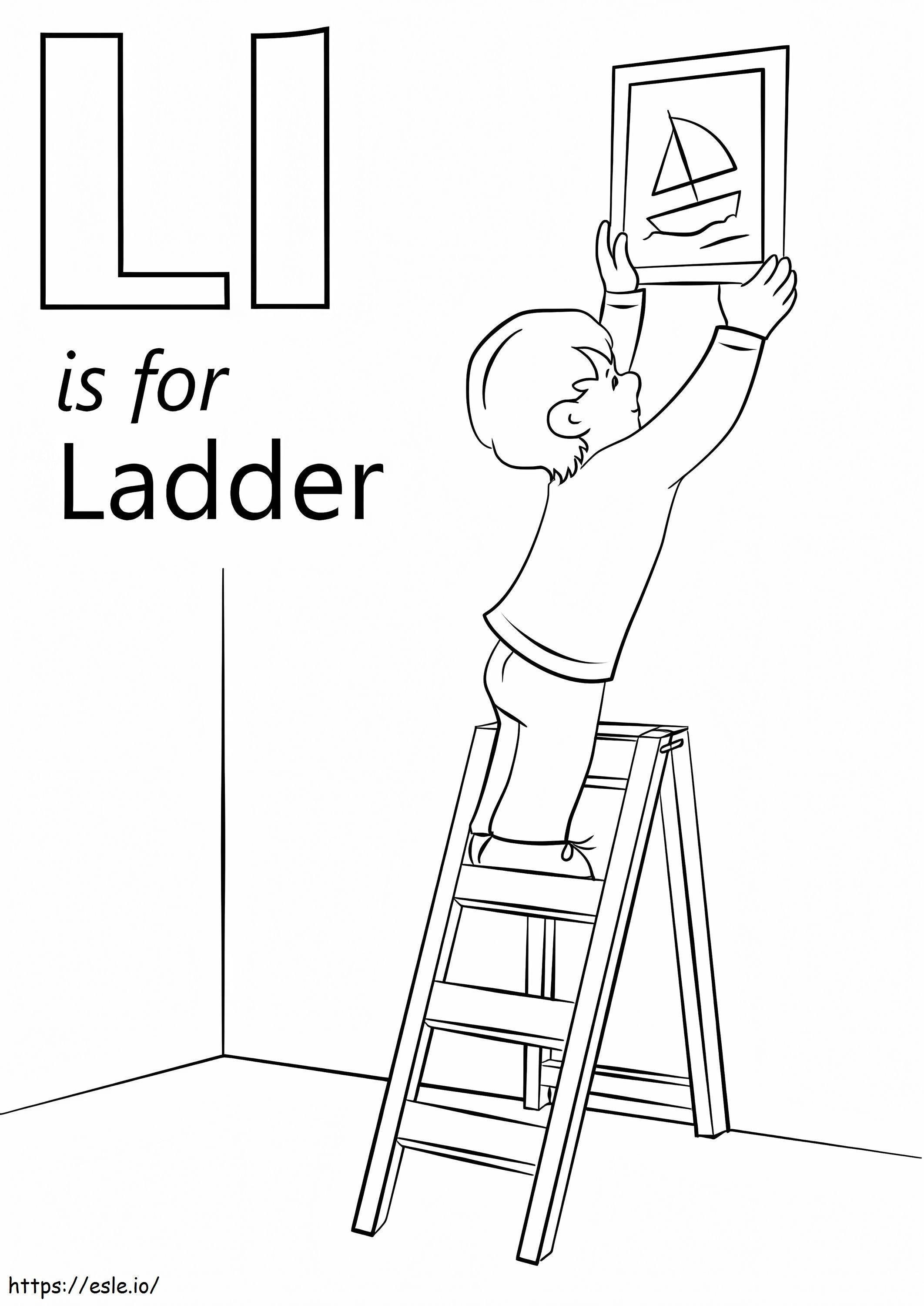 Ladder letter l coloring page
