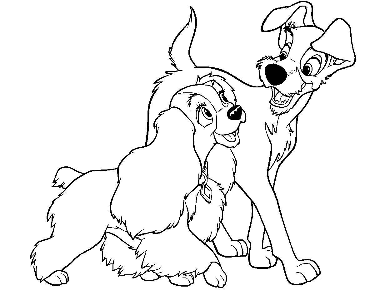 Lady and the tramp coloring pages