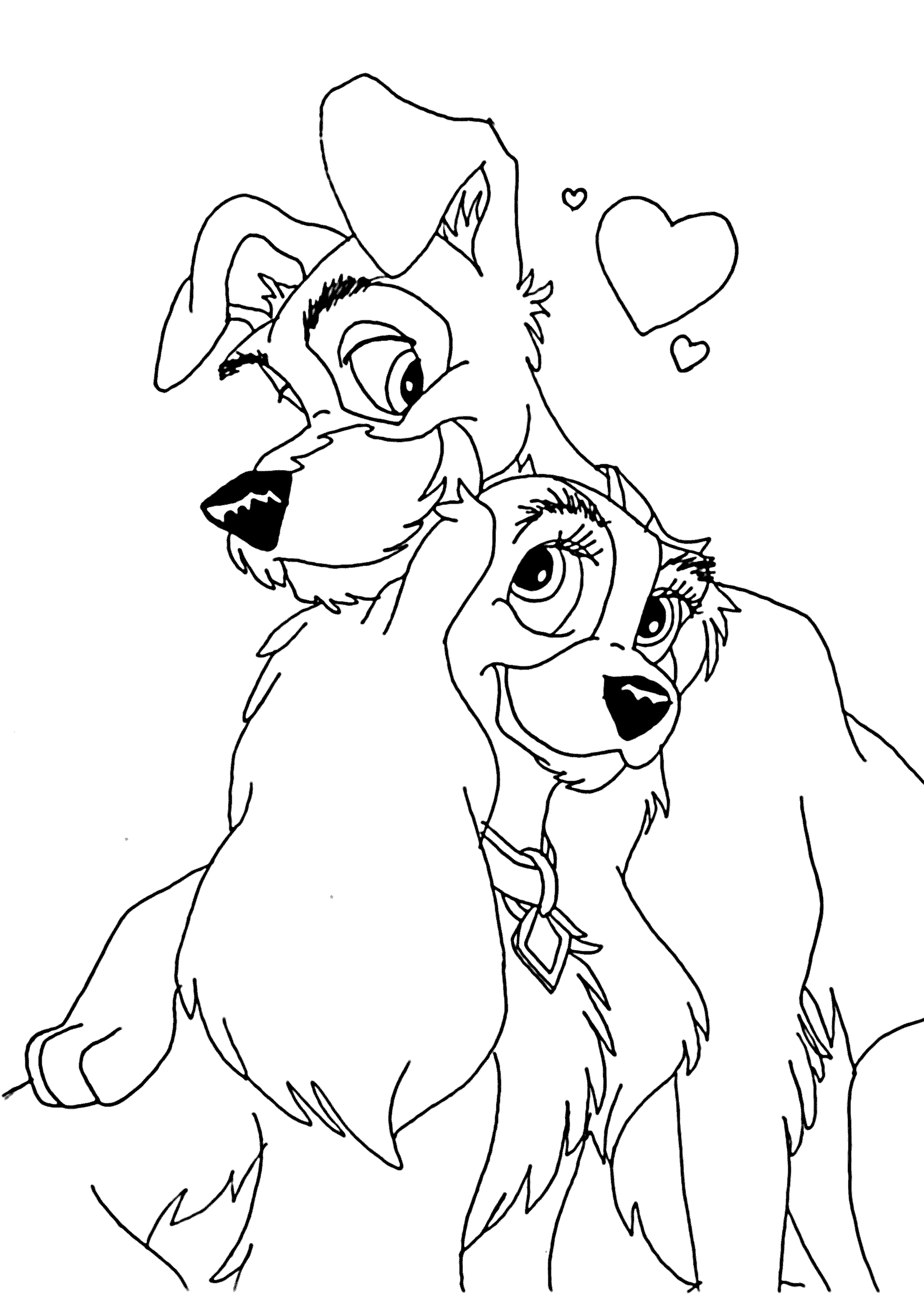 Lady and the tramp coloring pages