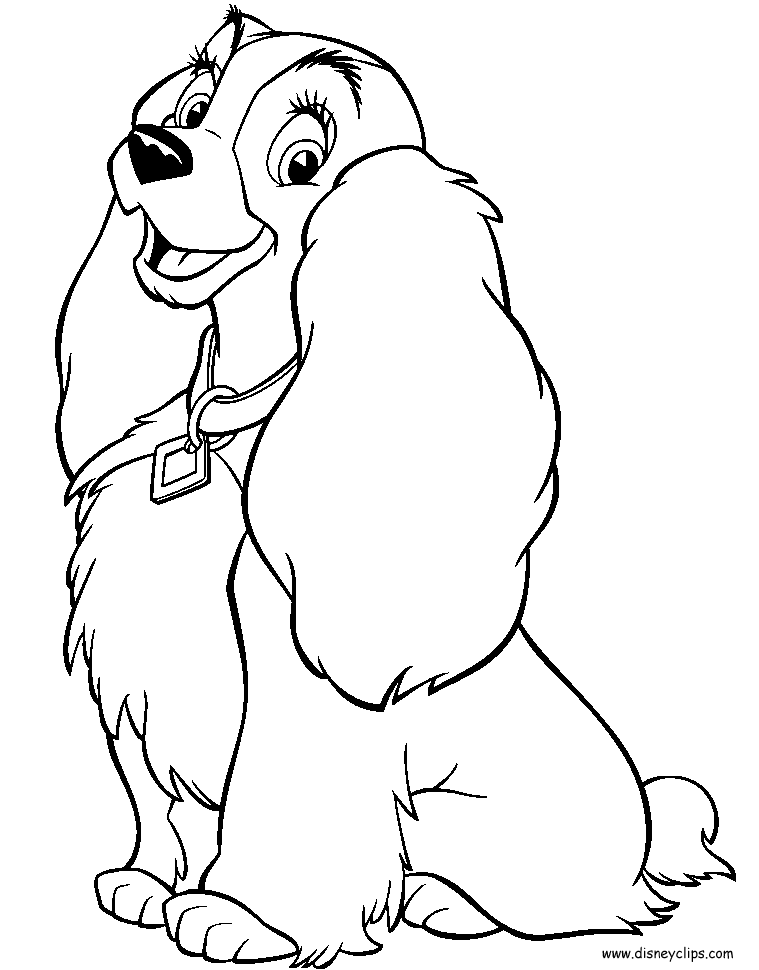 Lady and the tramp coloring pages