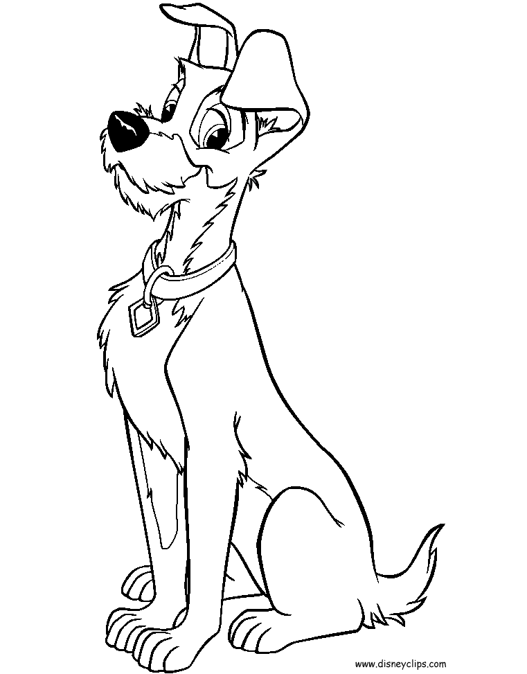 Lady and the tramp coloring pages