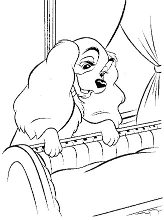 Lady and the tramp coloring page