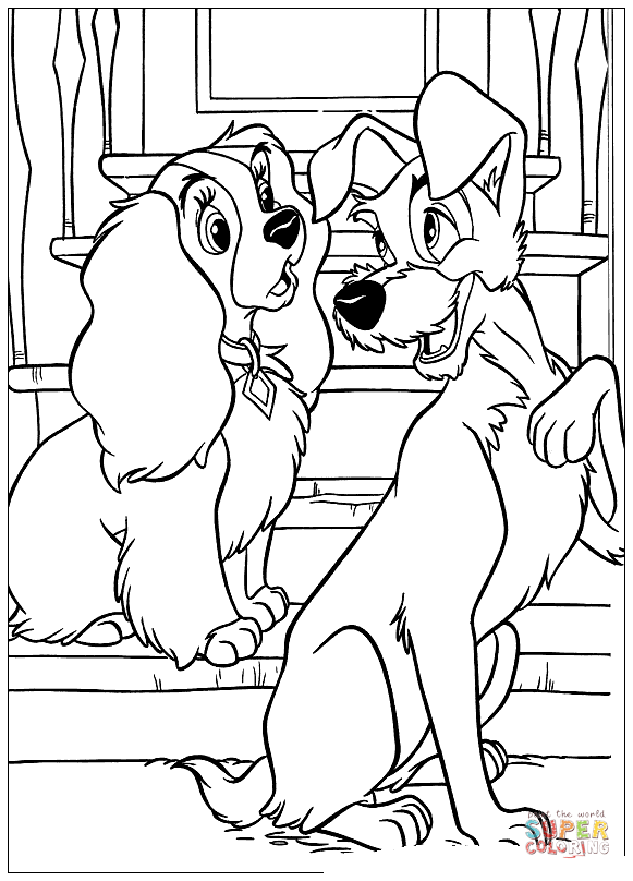 The tramp is seducing lady coloring page free printable coloring pages