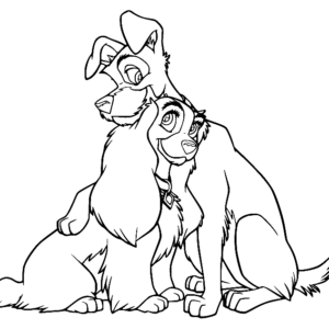 Lady and the tramp coloring pages printable for free download