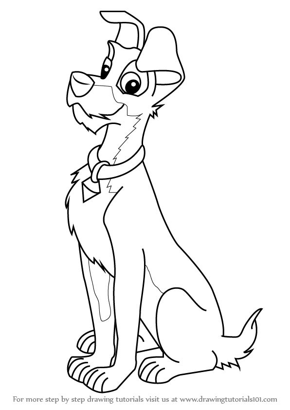 How to draw tramp from lady and the tramp lady and the tramp step by step disney coloring sheets easy disney drawings disney coloring pages