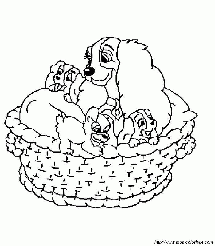 Lady and the tramp coloring pages