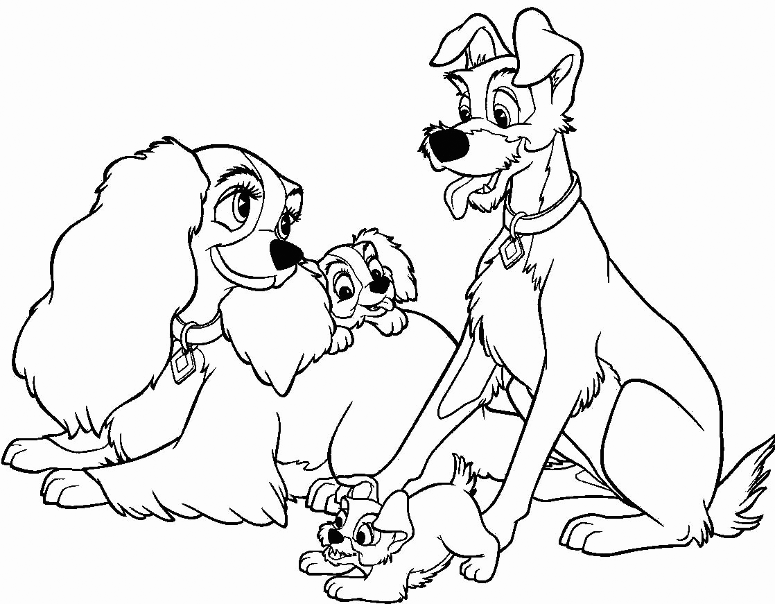 Lady and the tramp coloring pages