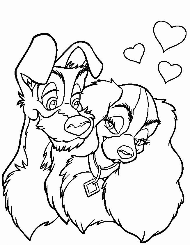 Lady and the tramp coloring pages