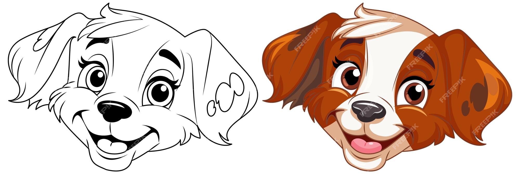 Free vector coloring page outline of cute dog