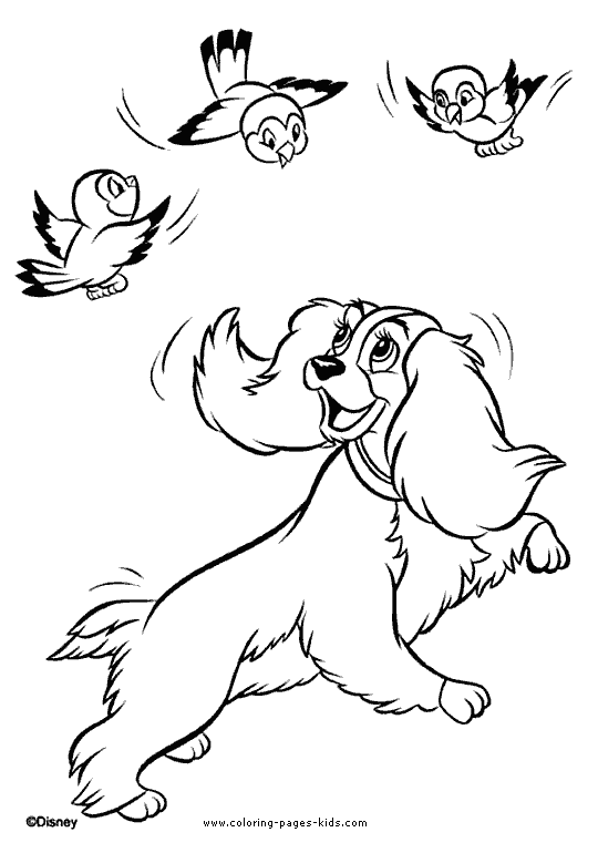 Lady and the tramp coloring pages