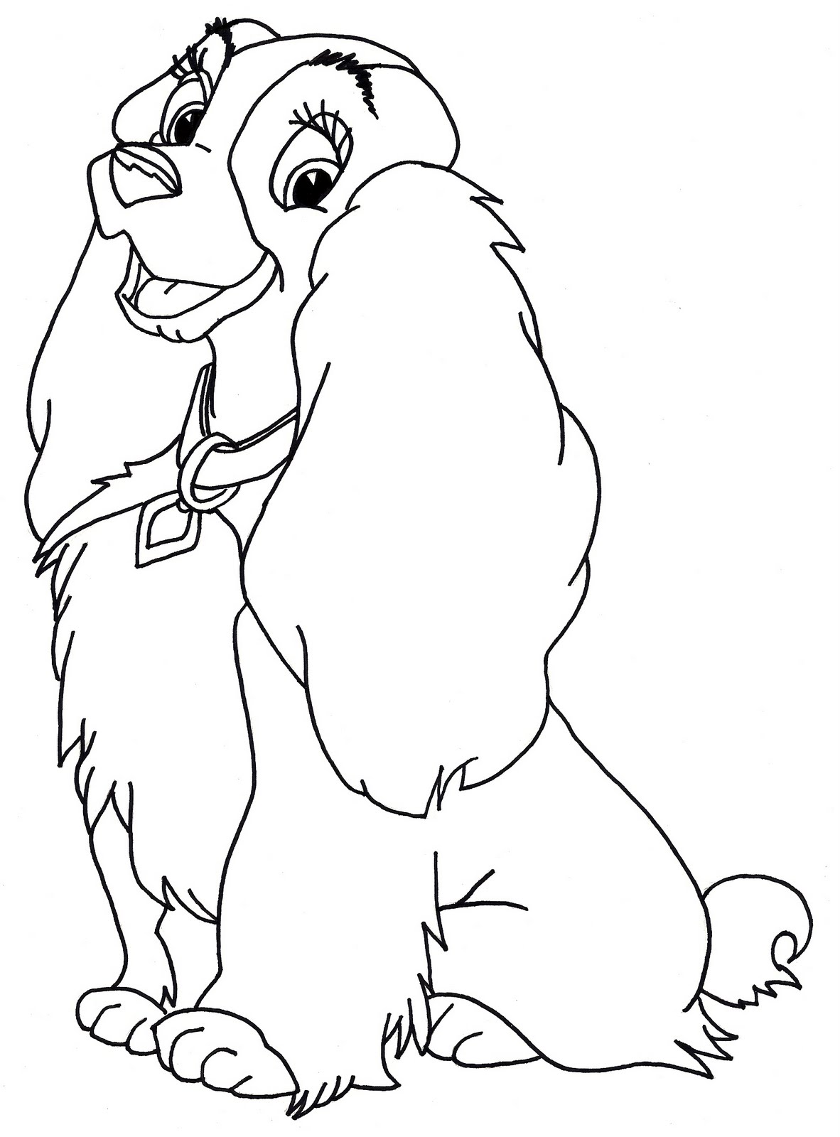 Disney coloring pages the lady and the tramp coloring pages