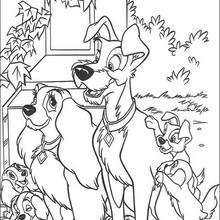 Lady tramp and puppies coloring pages
