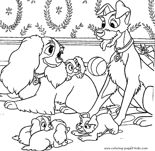 Lady and the tramp coloring pages