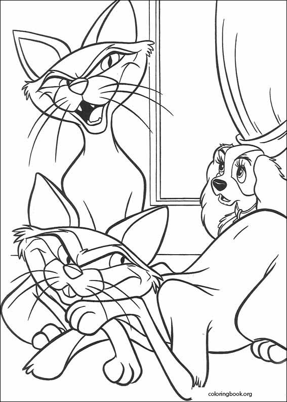 Lady and the tramp coloring page