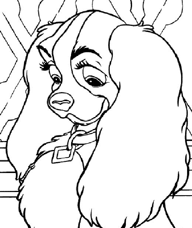 Lady and the tramp coloring pages