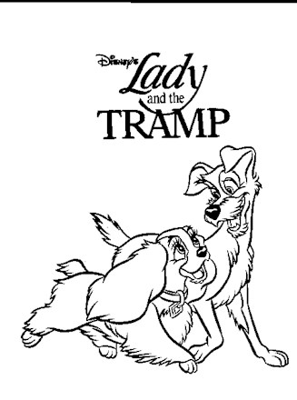 Lady and the tramp coloring page
