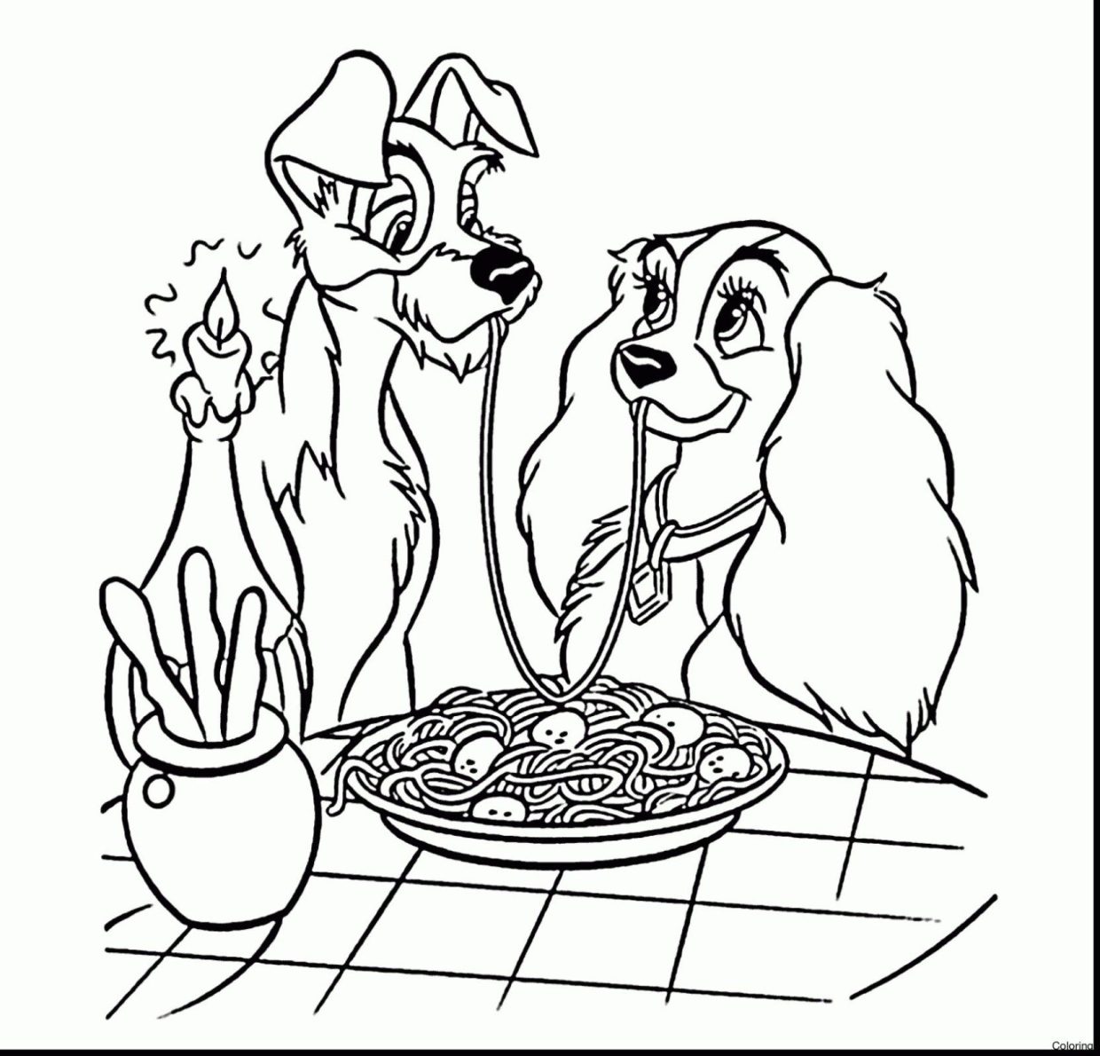 Enjoy free lady and the tramp coloring pages