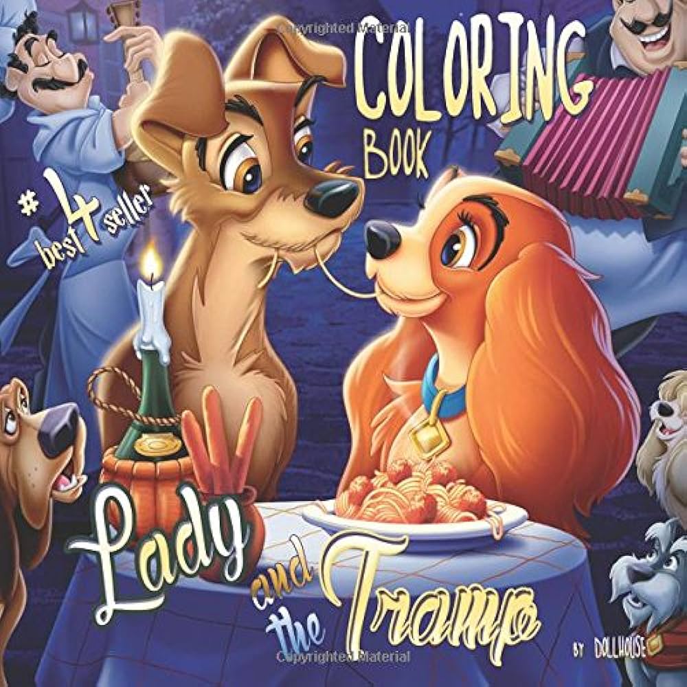 Coloring book lady and the tramp best seller dollhouse books