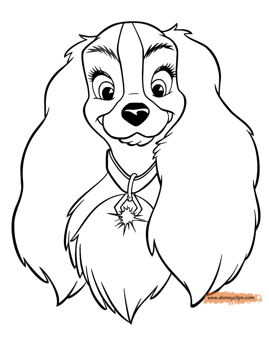 Lady and the tramp coloring pages