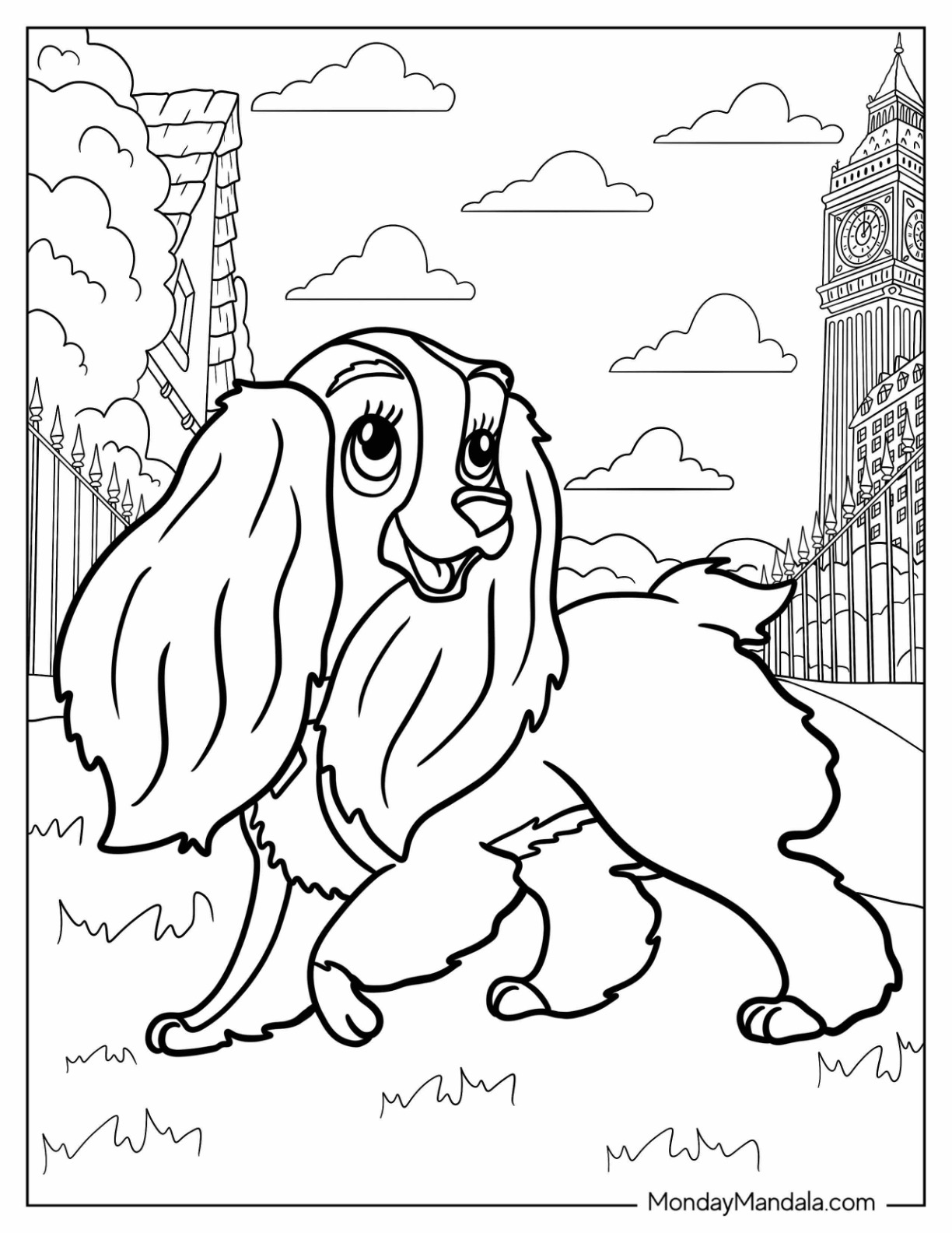 Lady and the tramp coloring pages free printables