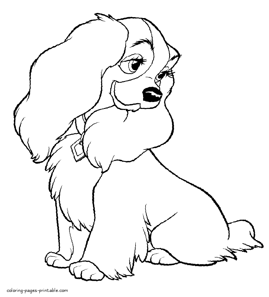 Lady and the tramp cartoon colouring pages coloring