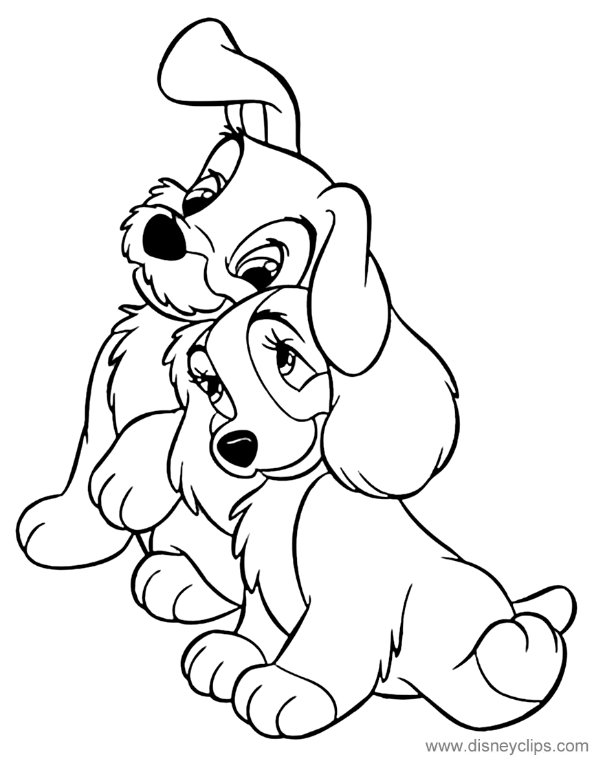 Lady and the tramp coloring pages