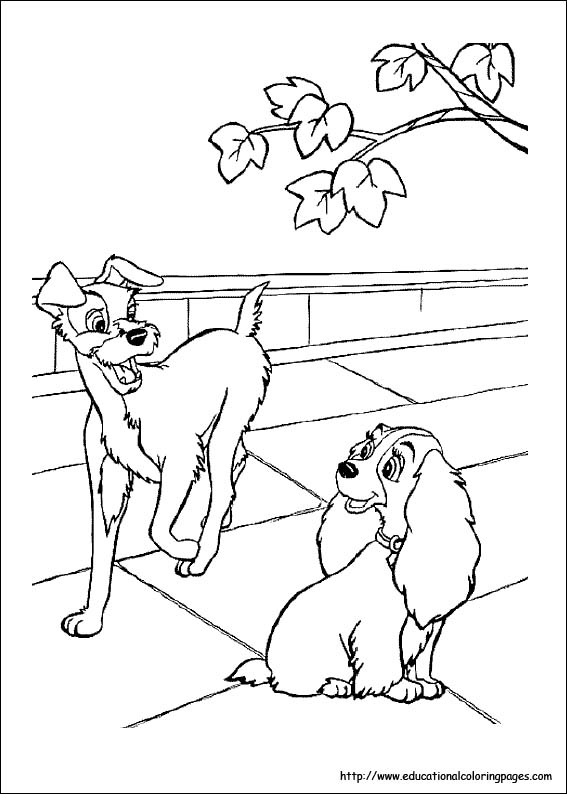 Lady and tramp coloring