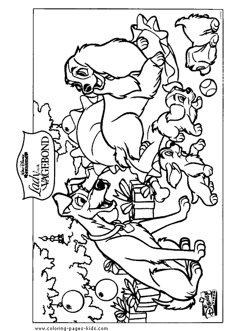 Lady and the tramp coloring pages