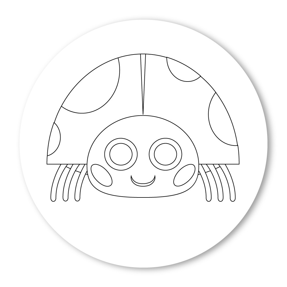 Emoji one coloring wall graphic circle lady beetle