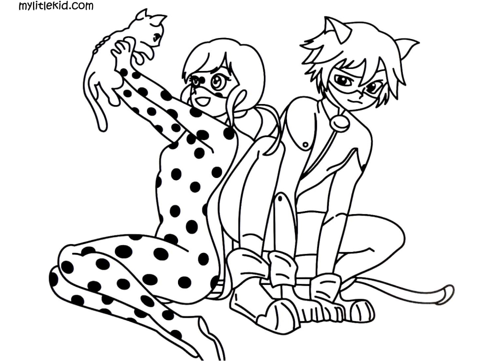 Coloring pages of ladybug and cat noir â print or download for free