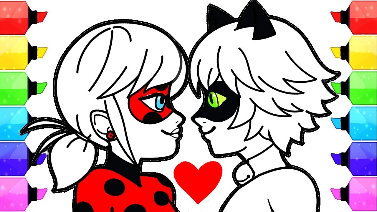 Iraculous ladybug coloring pages how to draw and color ladybug and cat noir coloring book