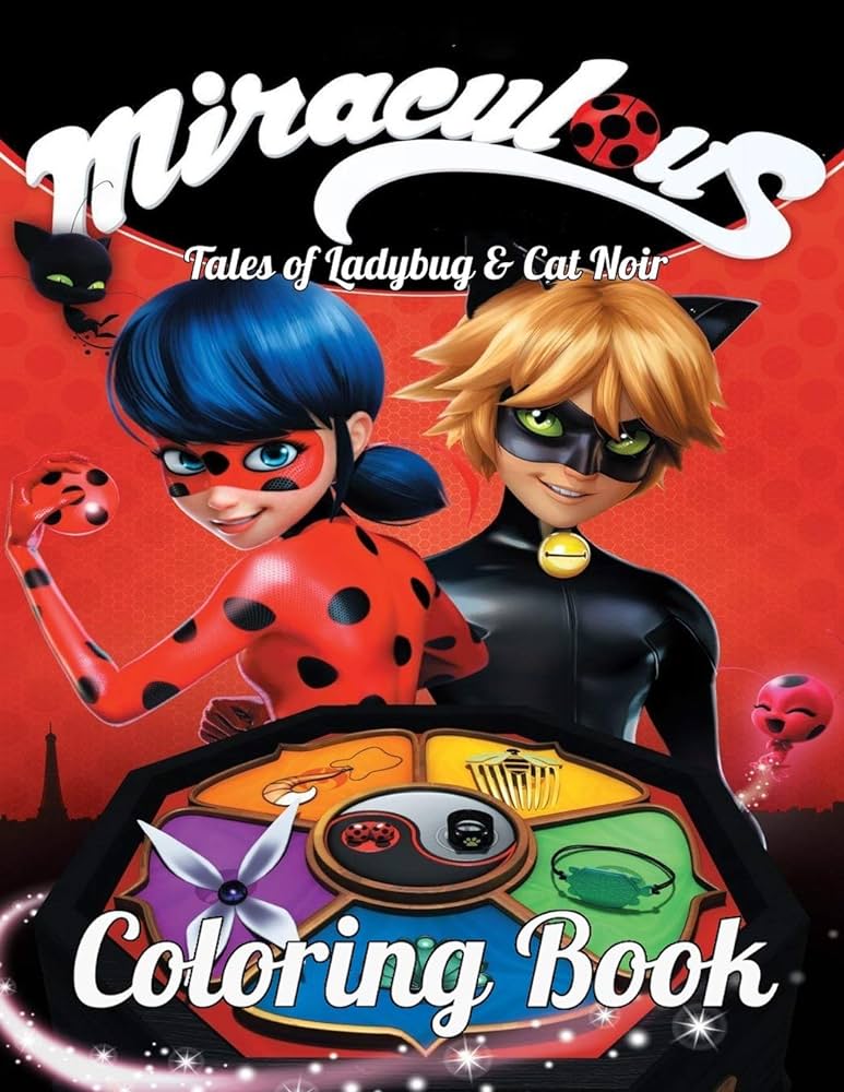 Miraculous tales of ladybug and cat noir coloring book coloring book for kids and adults with fun easy and relaxing coloring pages coloring books for adults and kids